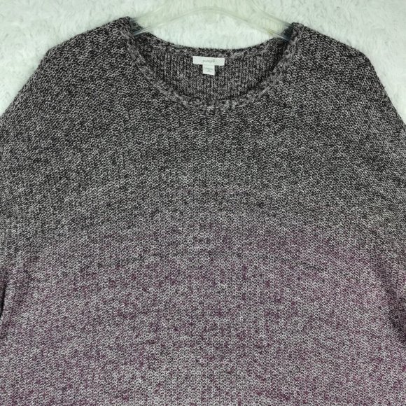 Pure Jill Women Sweater Pullover 3/4 Drop Sleeve Purple Ombre Knit Petite MP - Picture 3 of 11